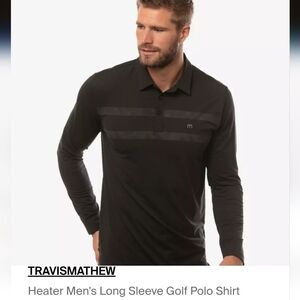 Travis Mathew Black Long Sleeve Golf Polo